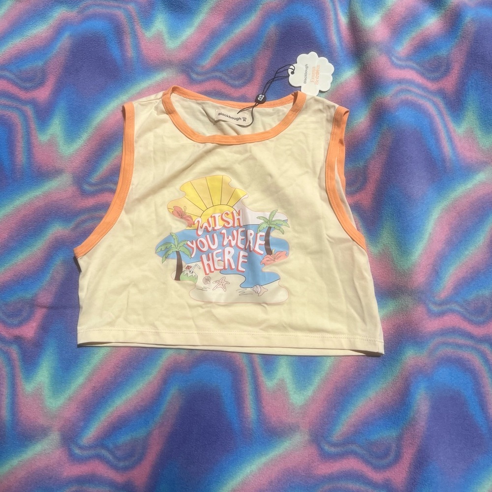 Blackbough X Emma Brooks Wish you were Here Crop Top